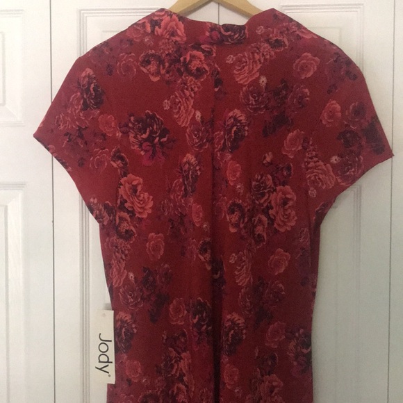 NWT Vintage Jody Red Floral Dress Size 20W - Picture 7 of 7